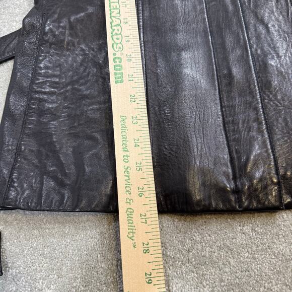 Vintage Jones New York Leather Jacket Black Belted Womens Lrg Classic Retro - Picture 10 of 13